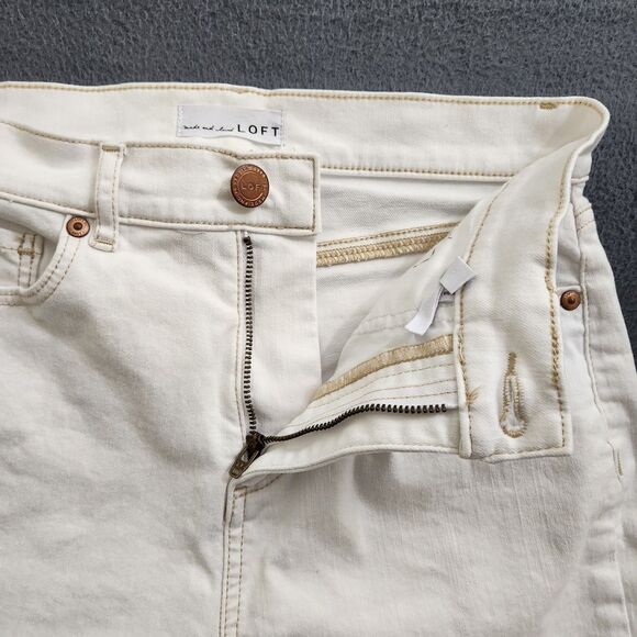 LOFT Women 26/2P White High Waist Flare Cropped Jeans - Picture 5 of 13